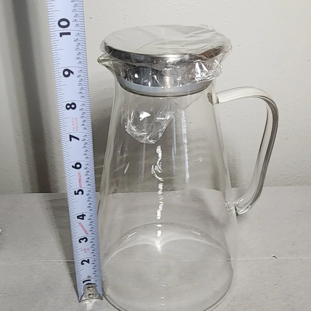 Stylish Glass Pitcher with Silver Lid - 68 Oz - Picture 12 of 16